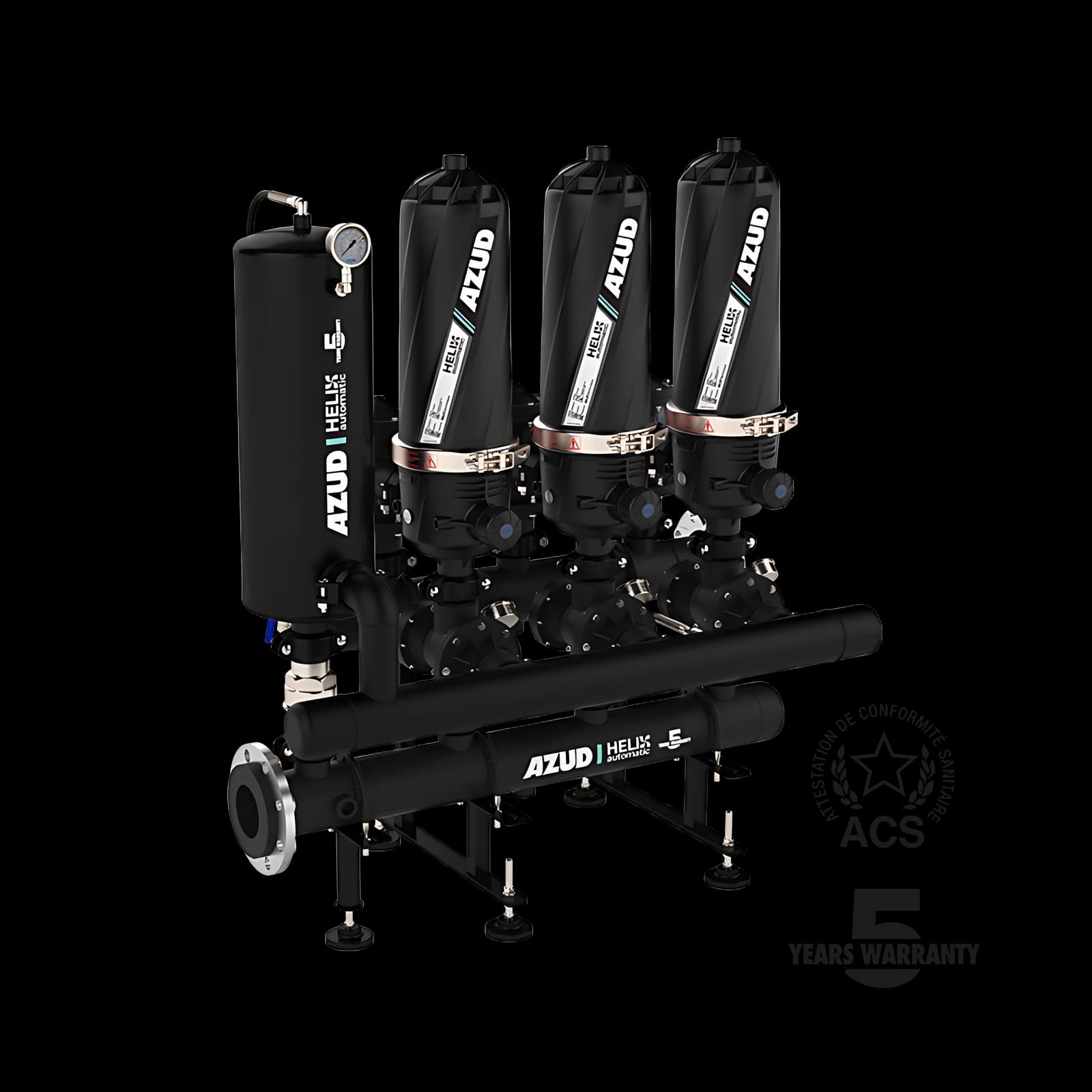 AZUD HELIX AUTOMATIC FT200 AA station with disc filters and air tank