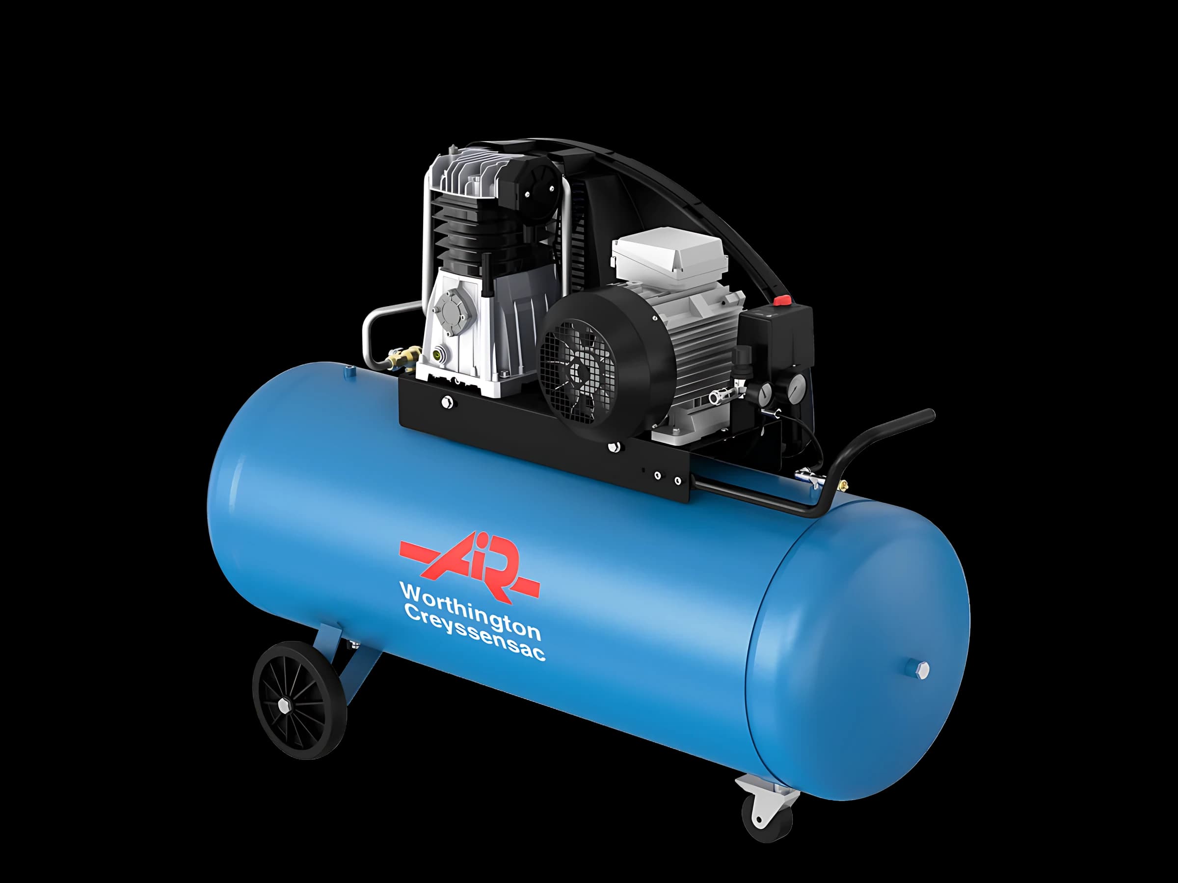 Wheeled Worthington Creyssensac DIXAIR piston compressors
