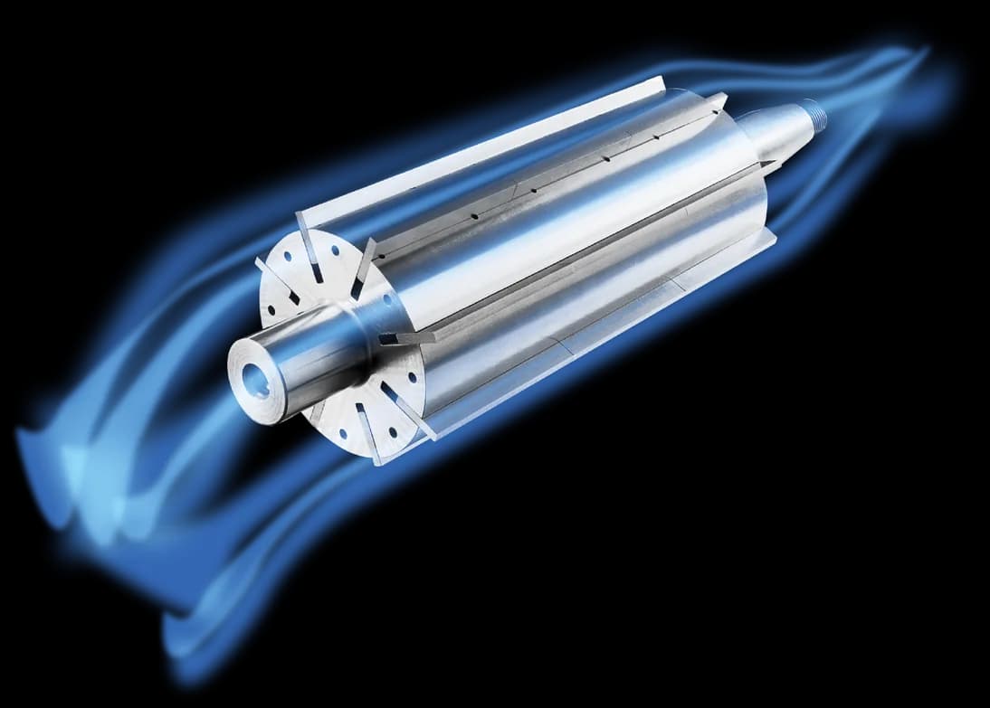 Rotor lamelnega kompresorja Hydrovane z drsnimi lamelami
