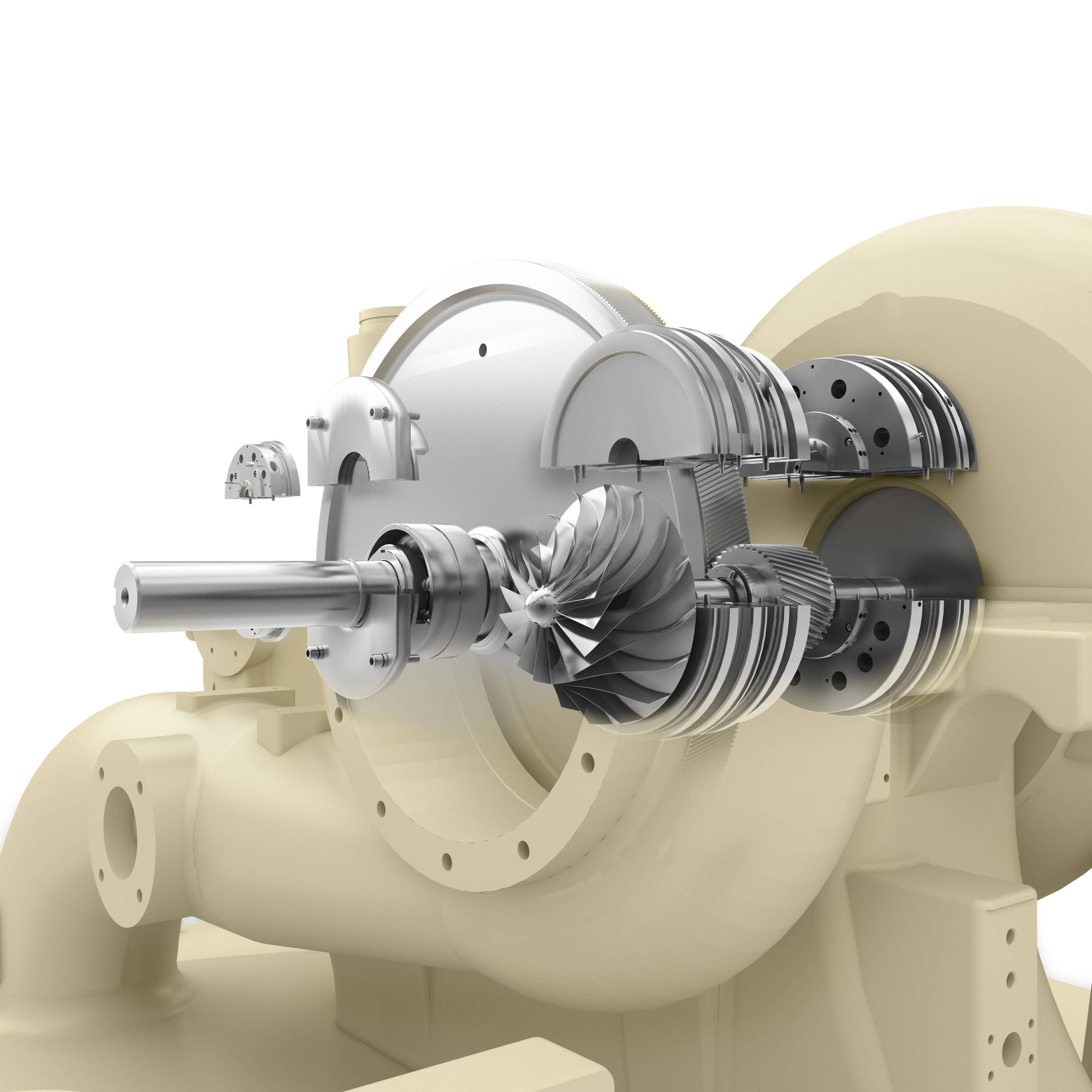 Horizontally split gearbox of a centrifugal compressor