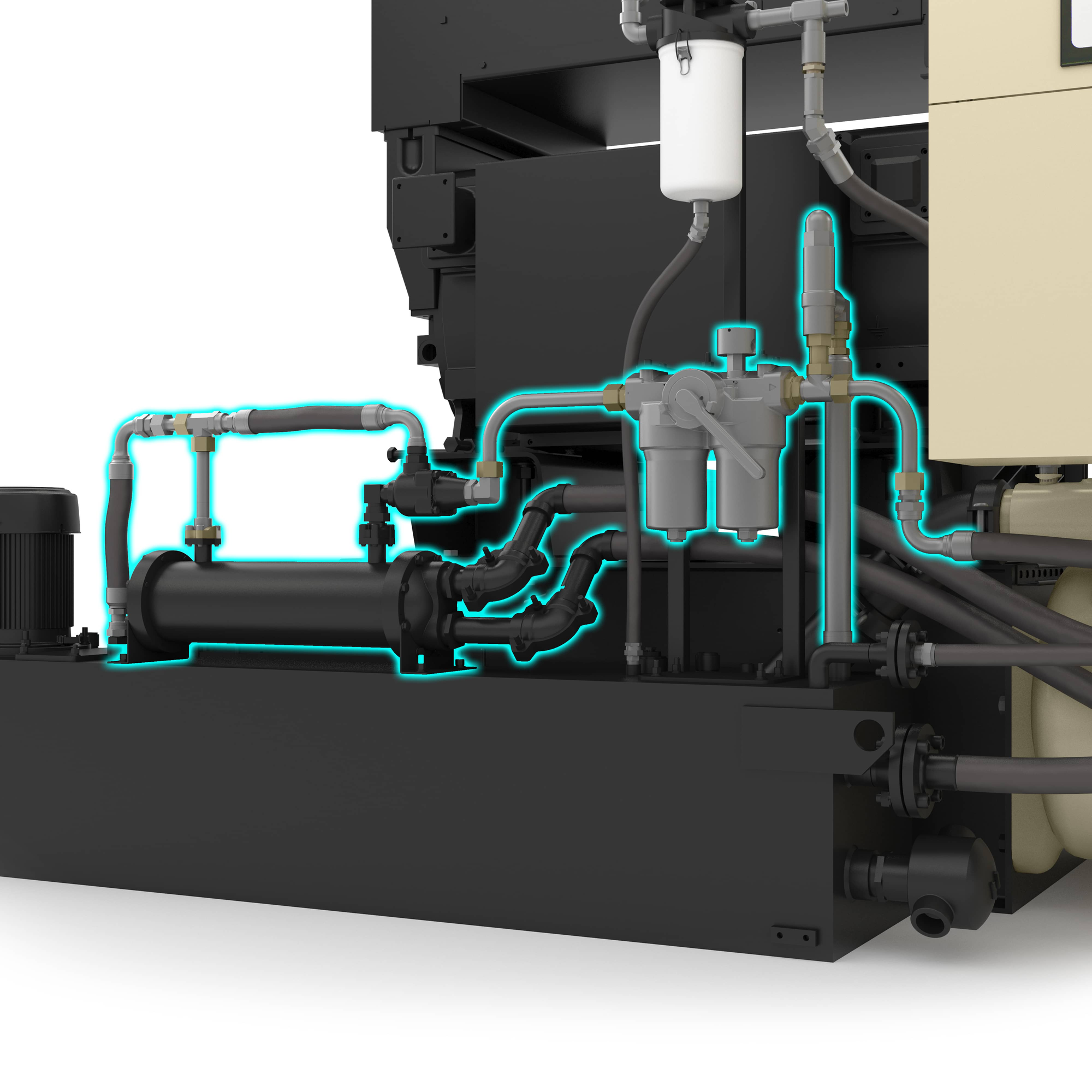 Lubrication and bearing assembly of a centrifugal compressor